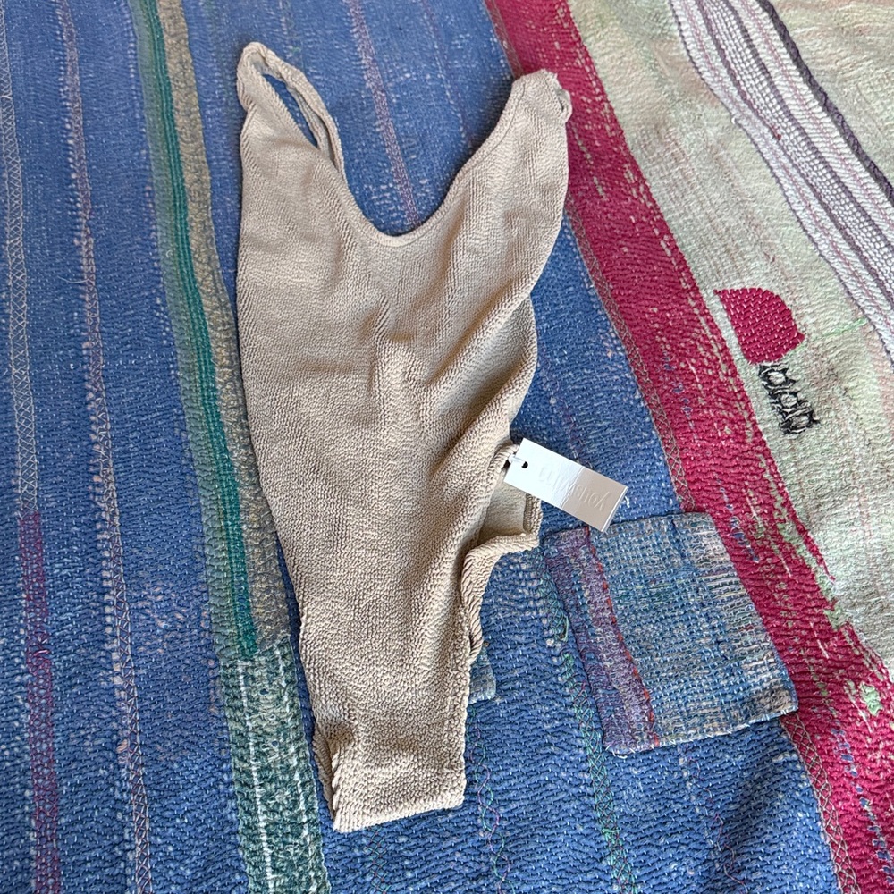 NWT Youswim Textured Cream One-Piece Swimsuit